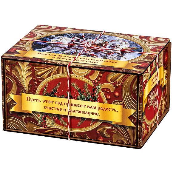 Сладкий новогодний подарок Золотые узоры (большая) (Легенды Москвы)